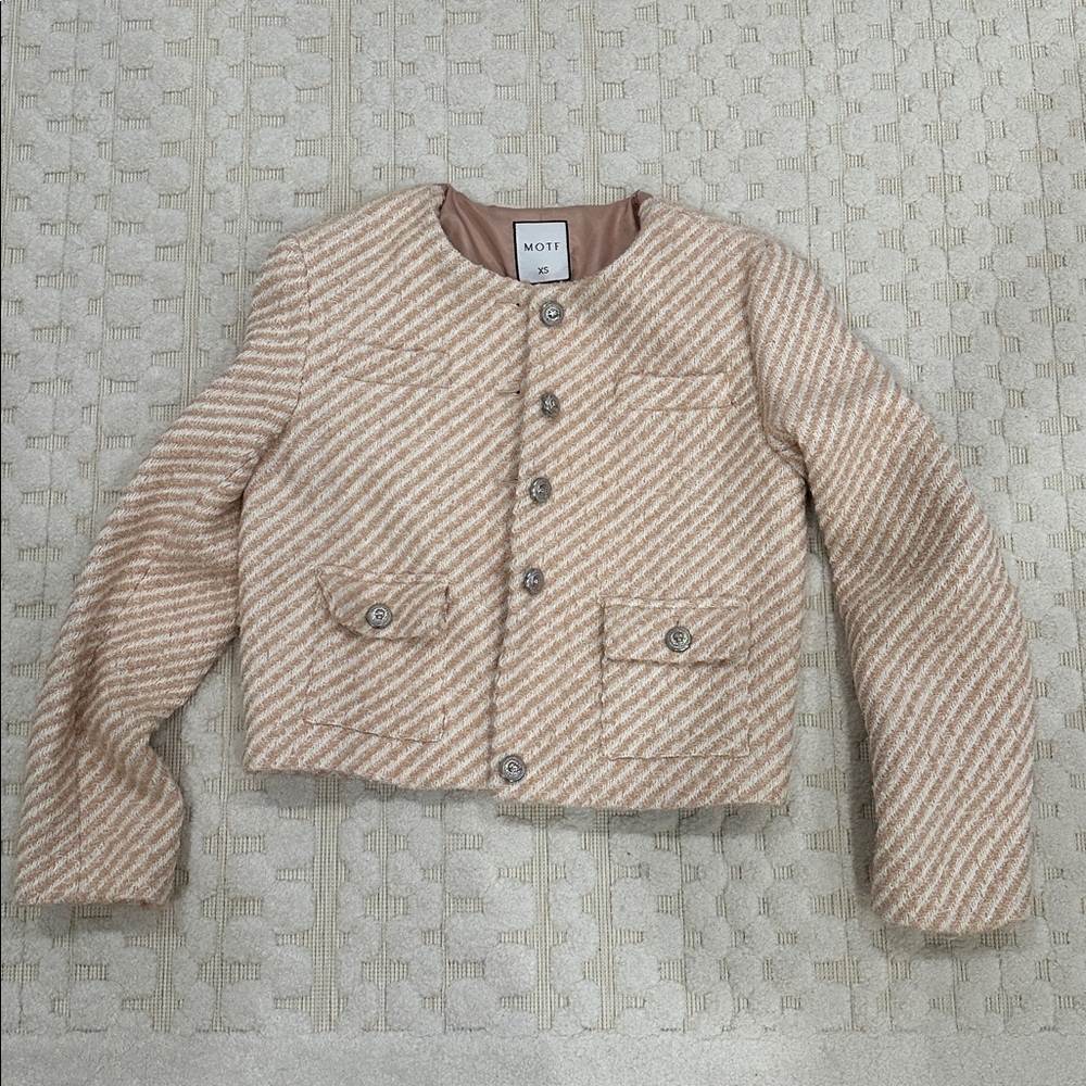 NWOT - Boucle / Tweed Jacket - Lt Pink / Ivory